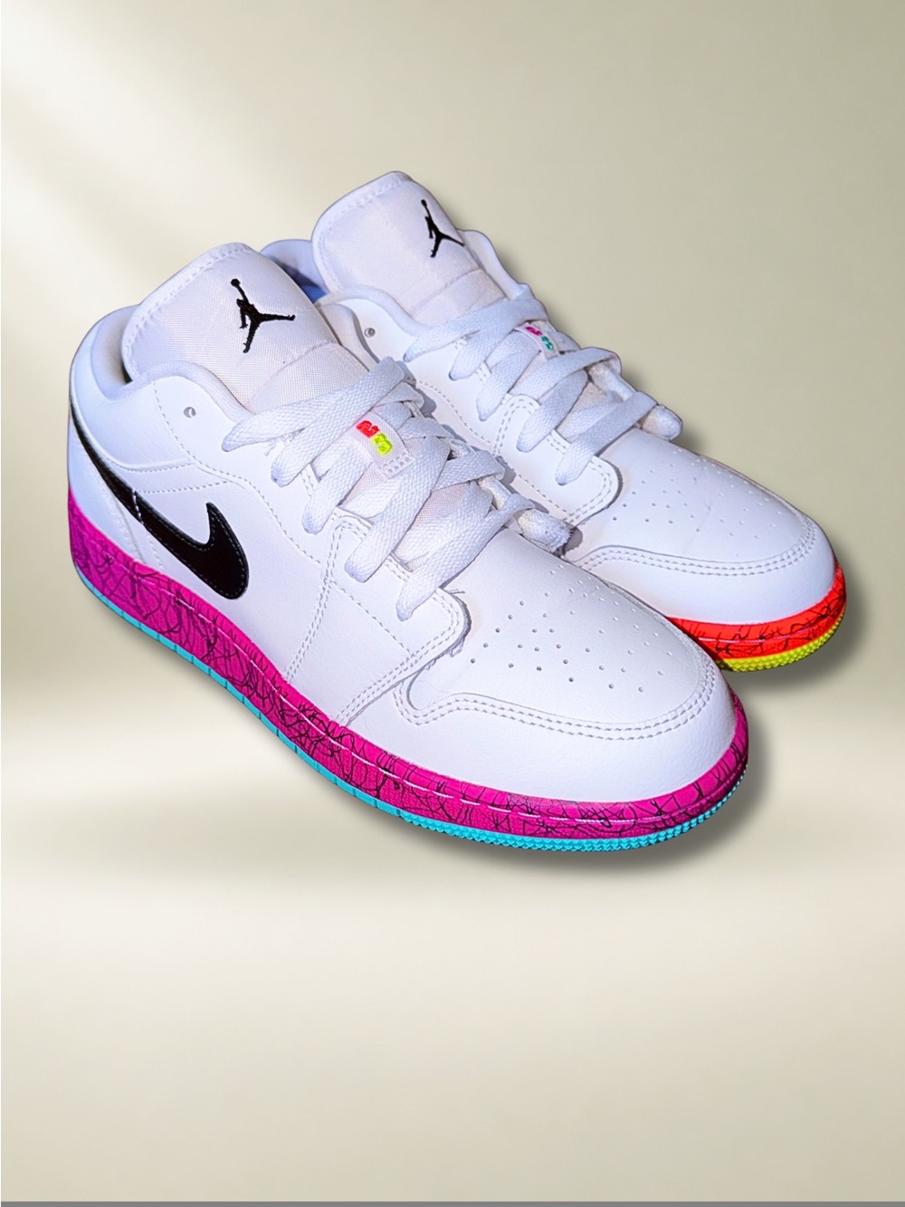 Air Jordan 1 Low GS Multi-Color 5Y White Black CV9548-100